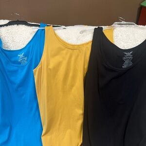 Faded Glory Blue and Gold Tank Tops Classic Sleeveless Design